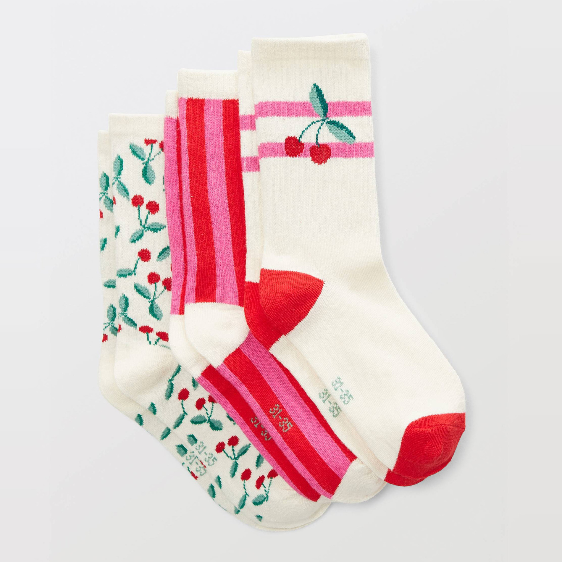 Lot de 3 paires de chaussettes courtes à motifs contenant du coton BIO, MONOPRIX