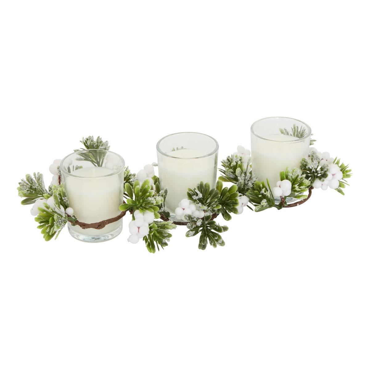 Lot de 3 bougies parfumées centre de table blanc 45 g, ATMOSPHERA
