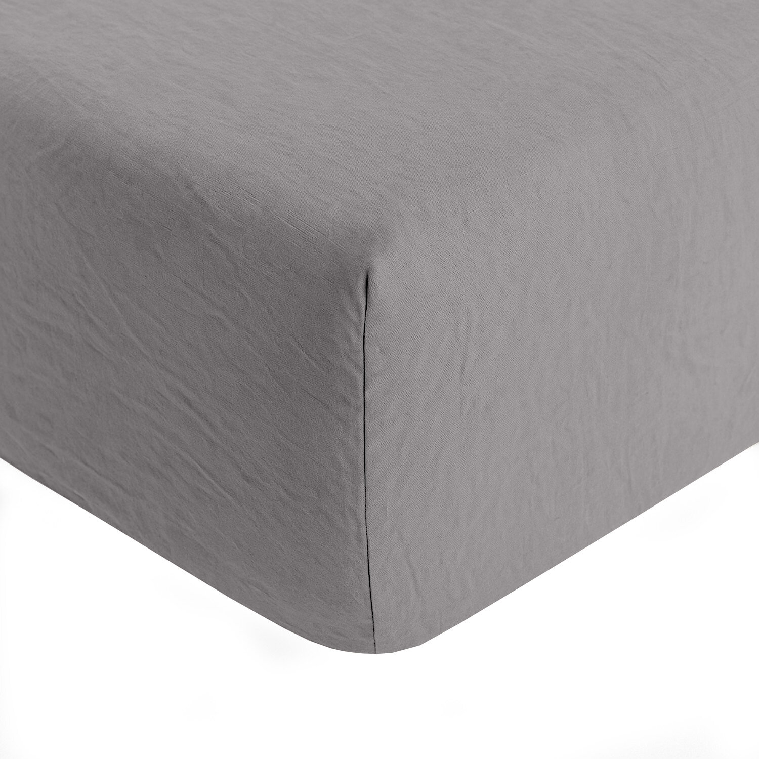 Drap housse en microfibre lavé bonnet 28 cm uni, CALY, C DESIGN HOME TEXTILE