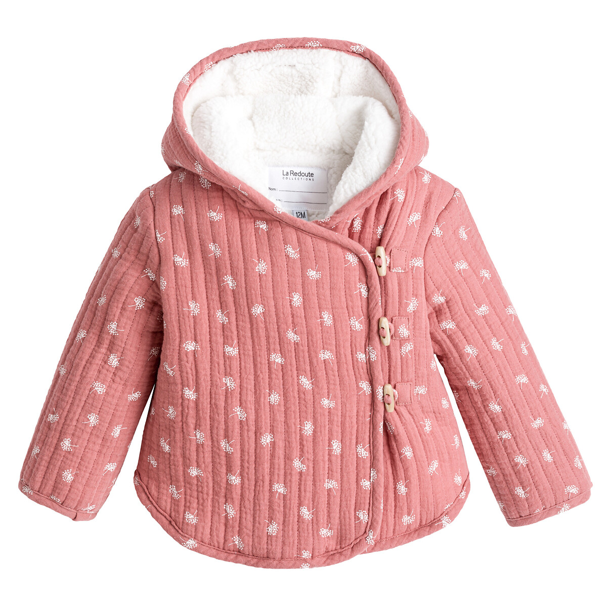 ref 629 LA REDOUTE BABY GIRLS BUTTONED COAT PINK AGE 9 MONTHS NEW 