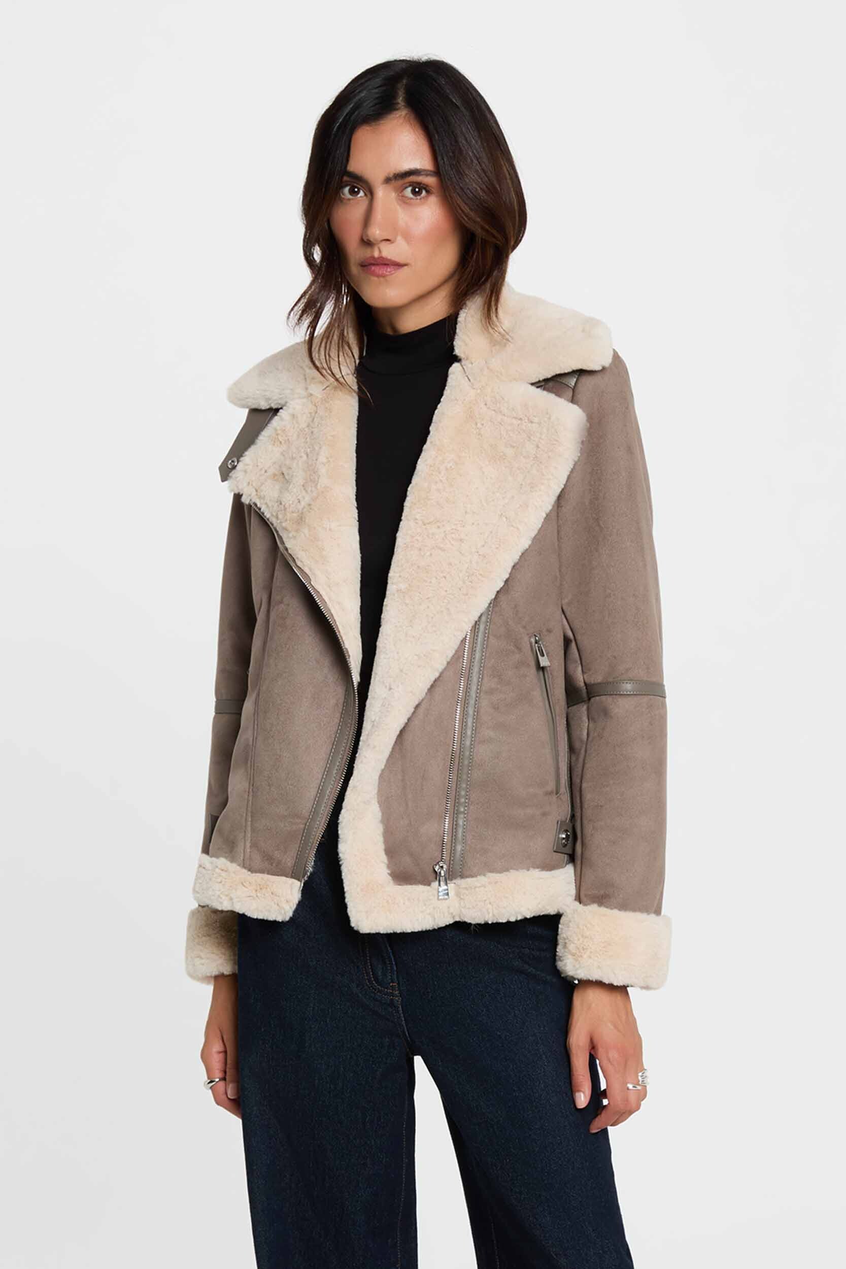Blouson zippé suédine, MORGAN