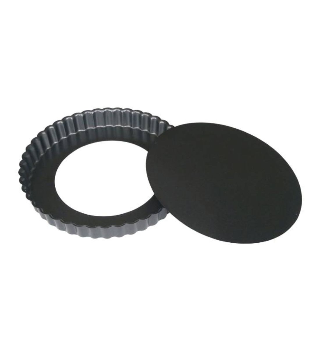 Moule à tarte fond amovible acier revêtu d32 x h3 cm, DE BUYER