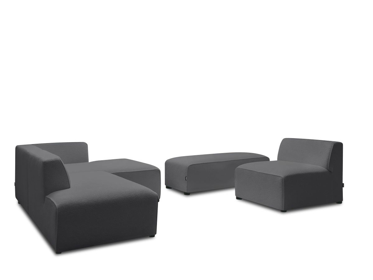 Canapé modulable 6 places en tissu bouclette, MEGEVE, BOBOCHIC