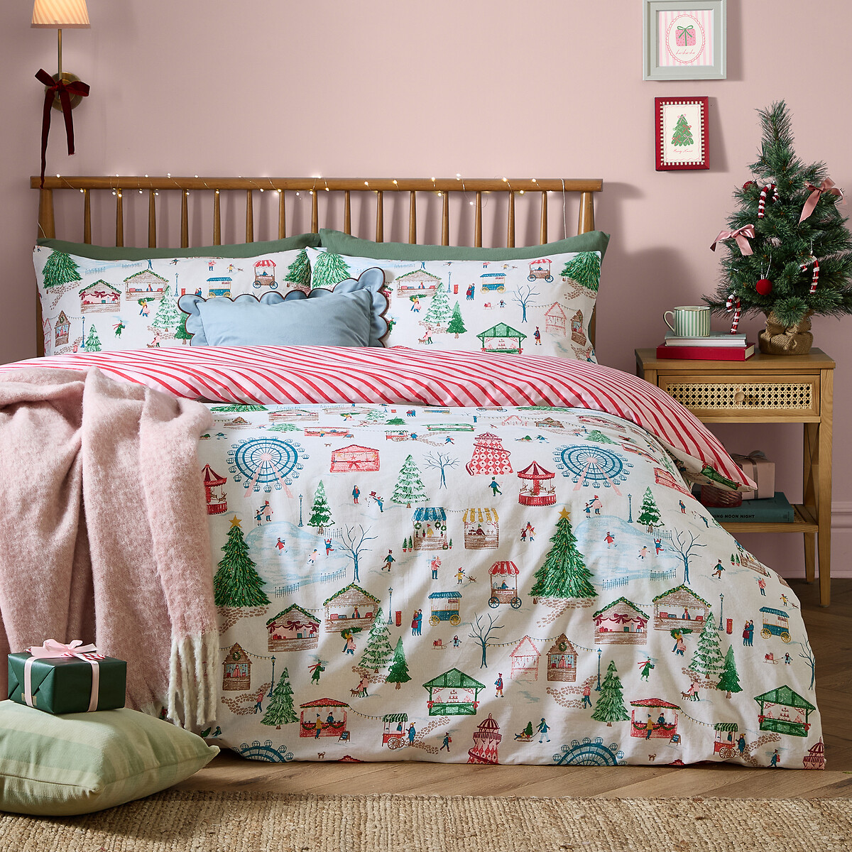 Winter Wonderland Reversible Christmas Duvet Cover and Pillowcase Set, FURN.