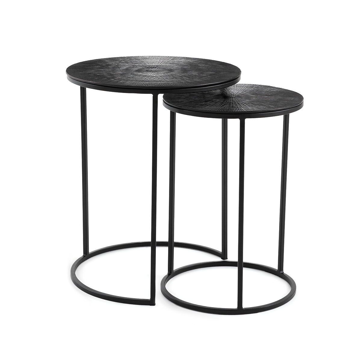 Product photograph of Set Of 2 Jalia Metal Nesting End Tables from La Redoute UK