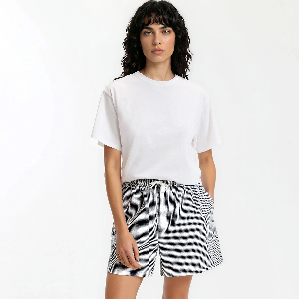 Jersey and Poplin Short Pyjamas, LA REDOUTE COLLECTIONS