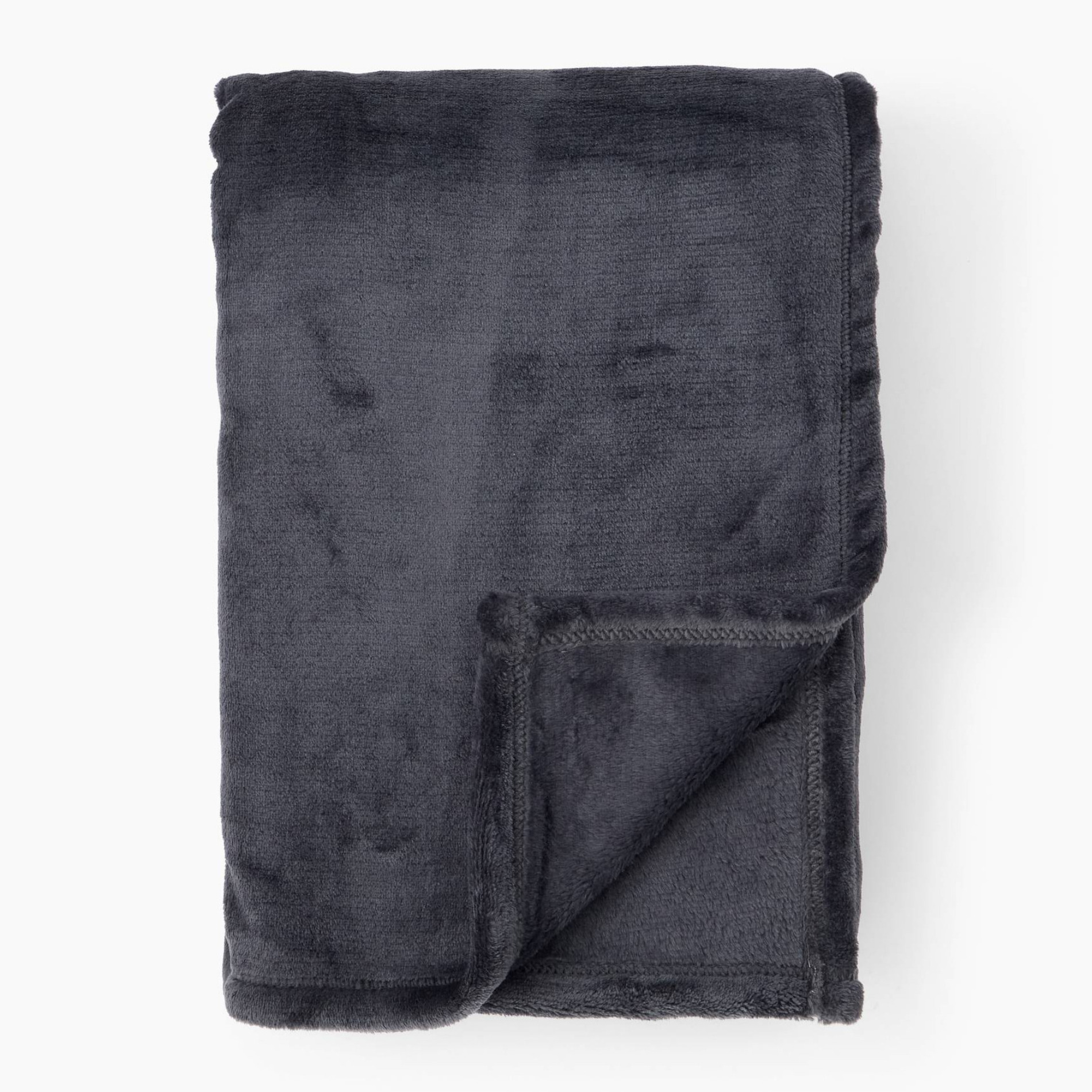 Plaid microfibre uni, 130x170cm, polyester recyclé, MONOPRIX MAISON