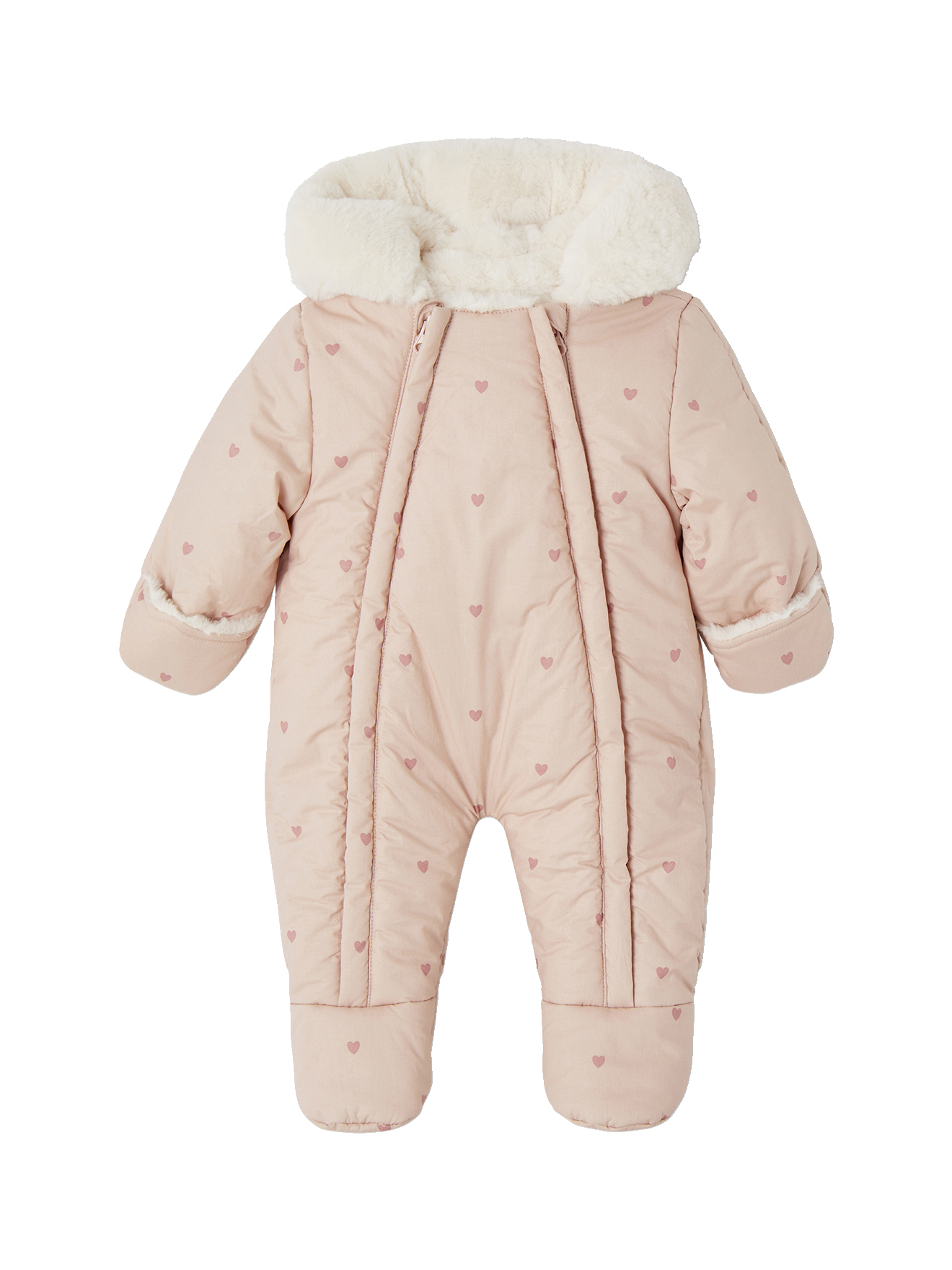 Combi-pilote imprimée coeurs bébé doublée imitation fourrure, VERTBAUDET