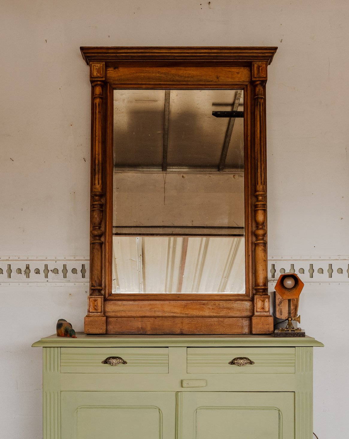 Grand miroir en bois Georges N°1461 - Bon état, DEBONGOUT