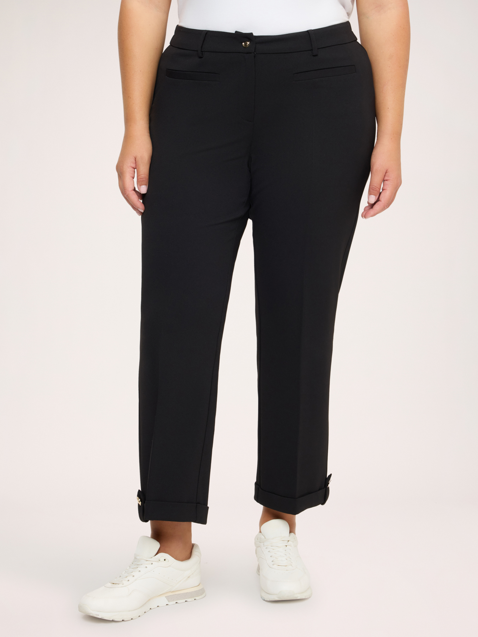 Pantalon court avec revers et bouton, FIORELLA RUBINO
