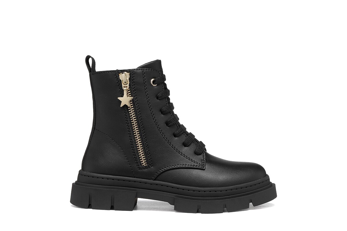 Kids Karsyn Zip-Up Lace-Up Ankle Boots, GEOX