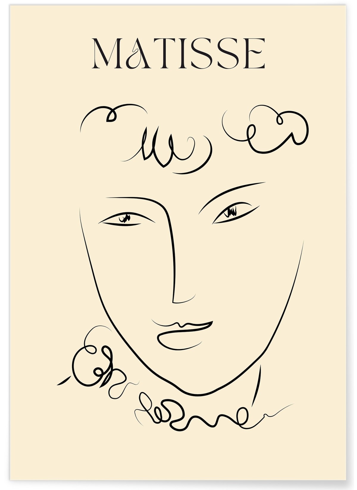 Affiche Matisse 'Portrait Linéaire' – Dessin minimaliste, L'AFFICHERIE