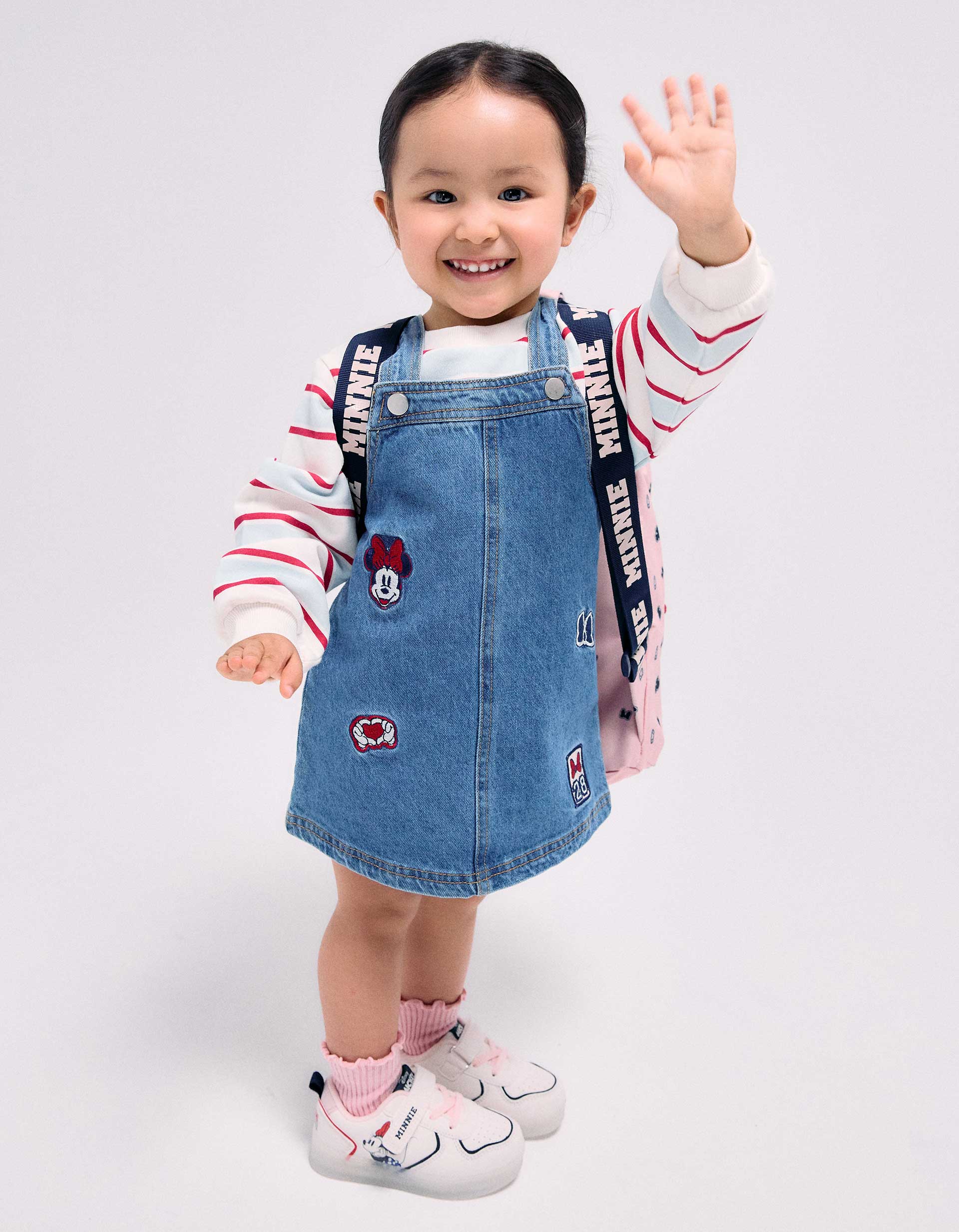 Robe salopette en jean avec broderie Minnie, ZIPPY