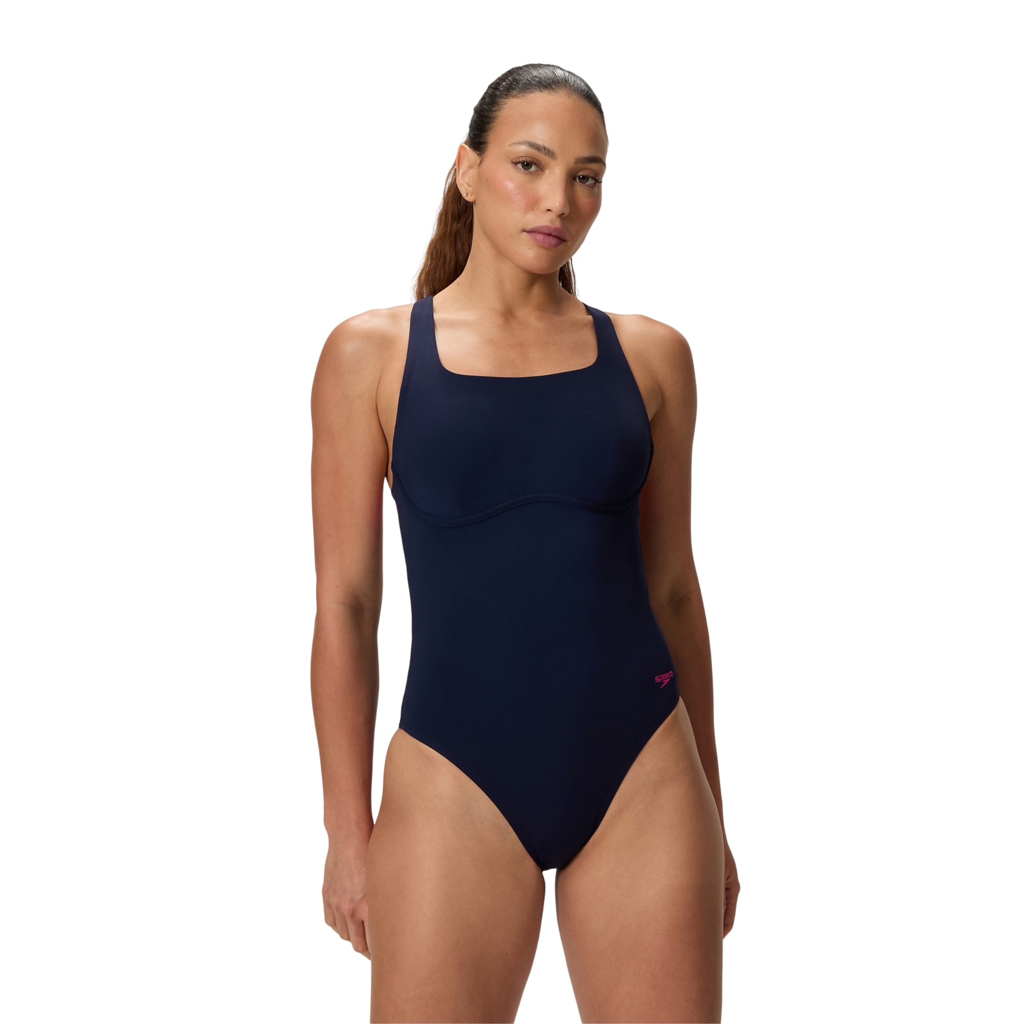 Maillot de bain 1 pièce dos nageur motif/style bretelles contrastées, SPEEDO