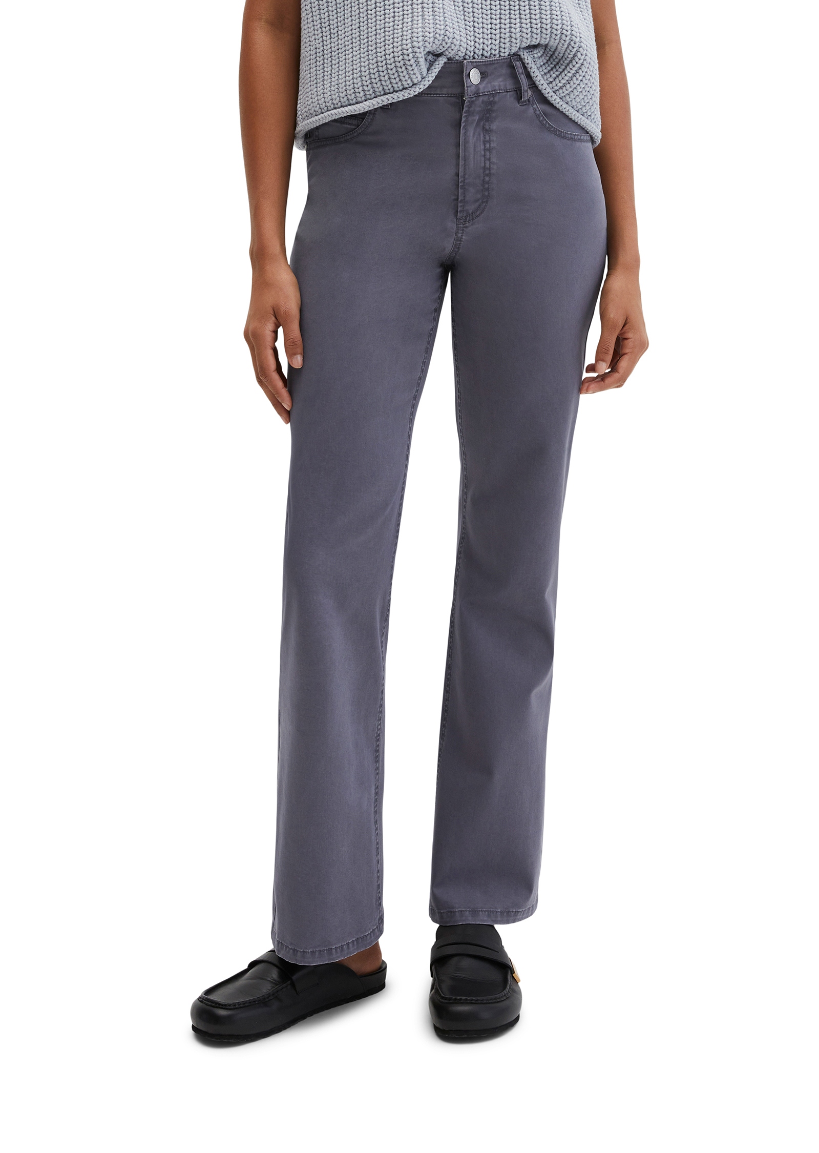 Pantalon modèle Kiruna flared en sergé de coton brossé, MARC O'POLO