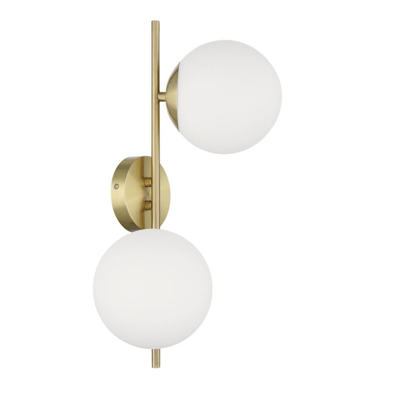 Applique Roxanne Laiton Mat Tige 2 Globes, MILLUMINE