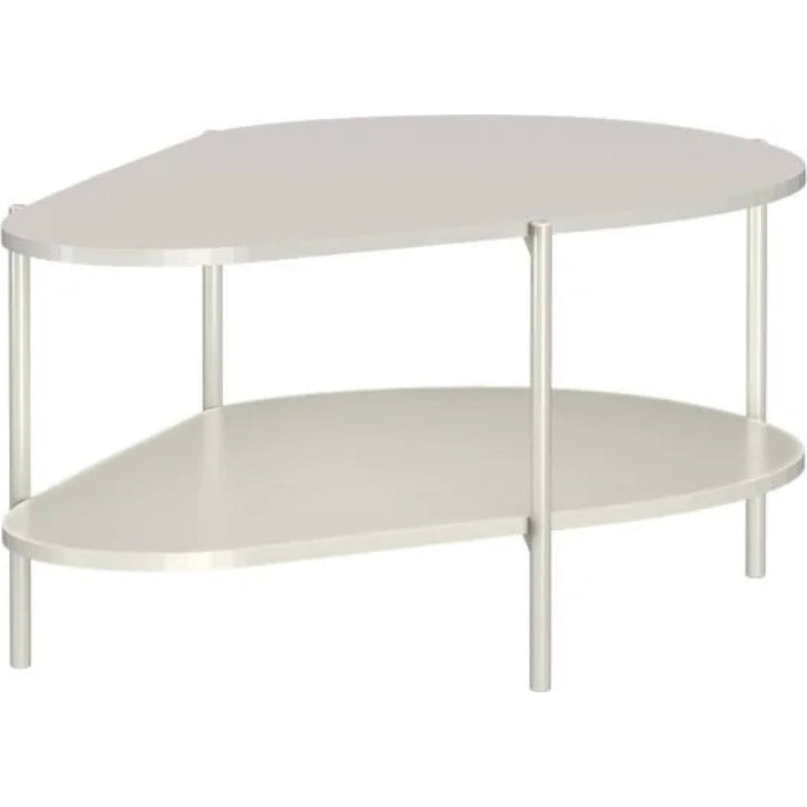 Table basse organique MALUMI métal avec tablette, RECOLLECTION