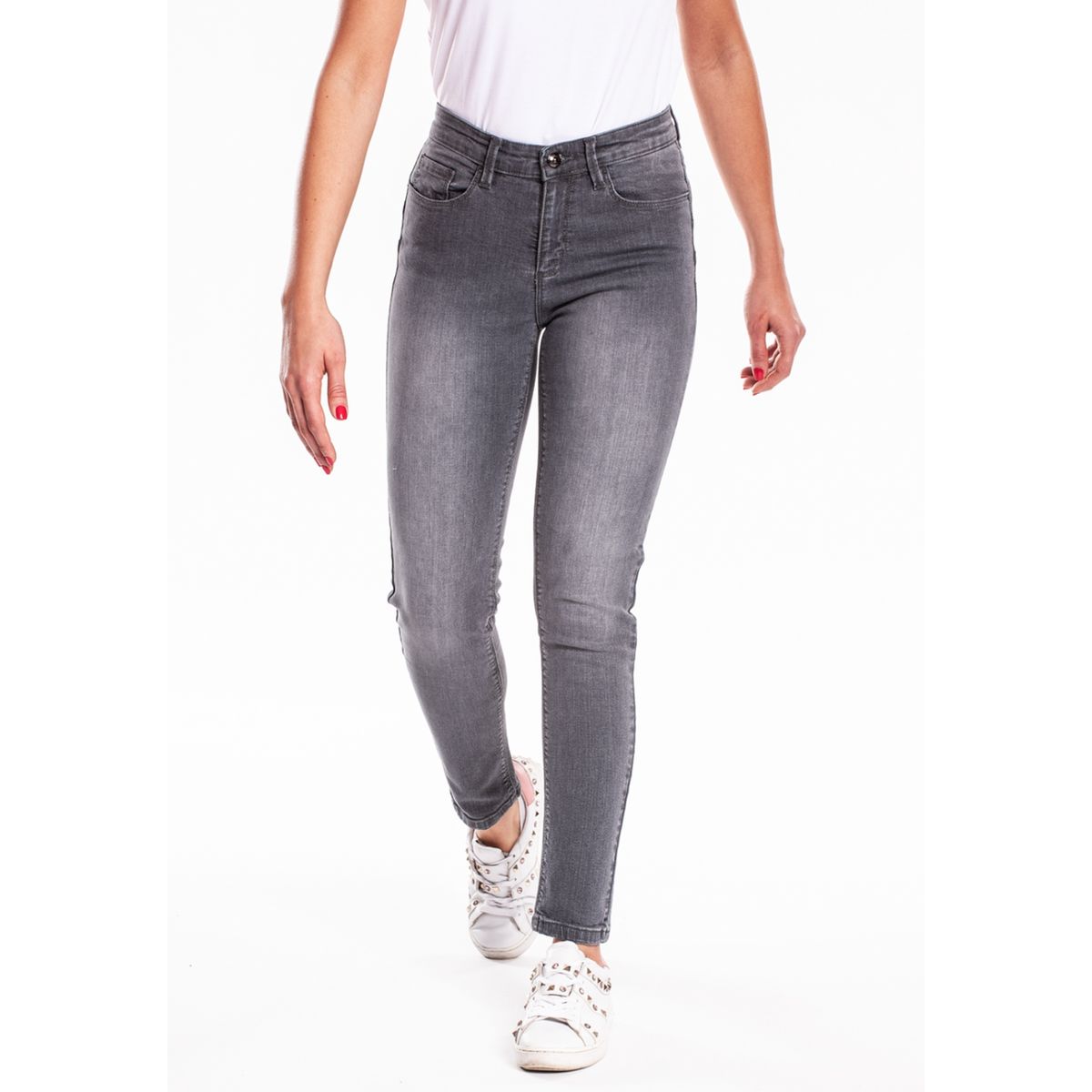 Jean gris délavé femme sale