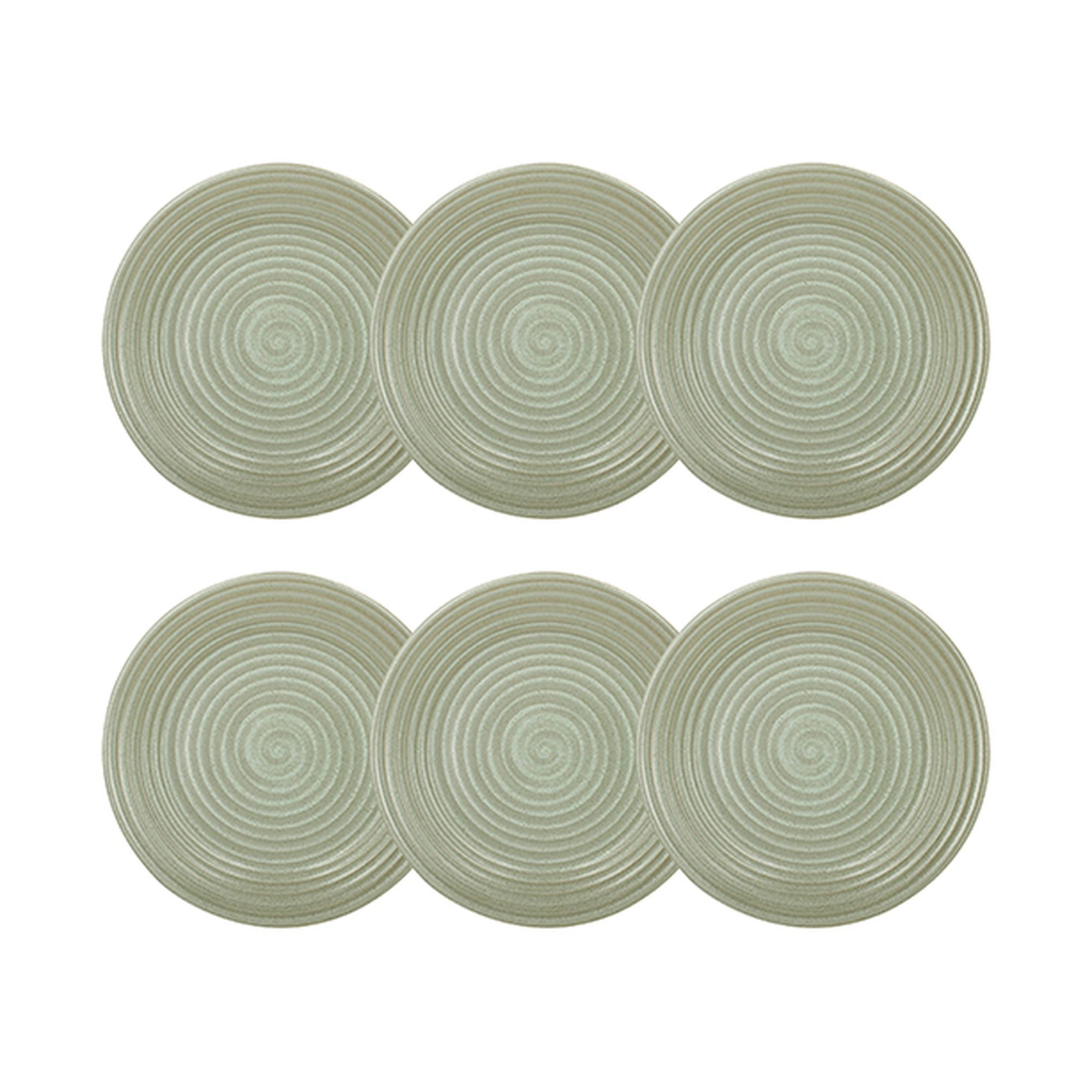 Lot de 6 assiettes plates 27cm en grès, TURBOLINO, NOVASTYL