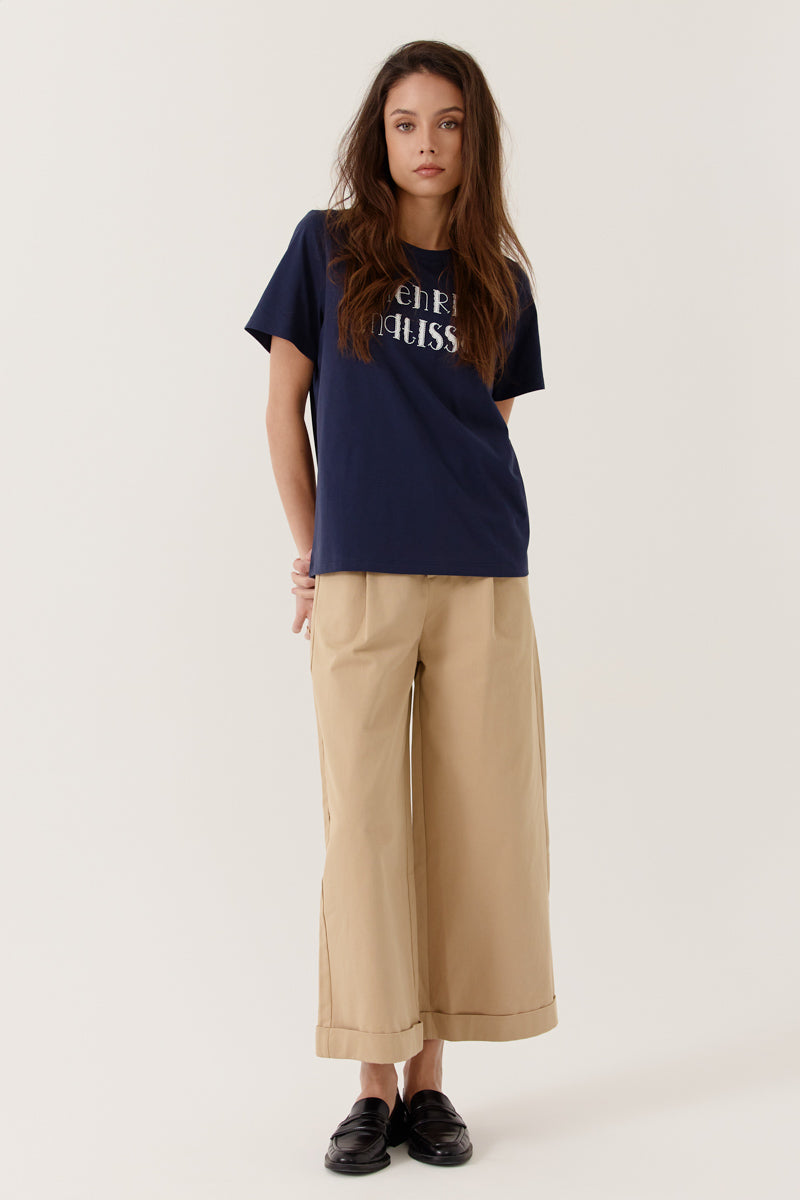 T-shirt à manches courtes col rond avec imprimé texte sur le devant CELIANE, ARTLOVE