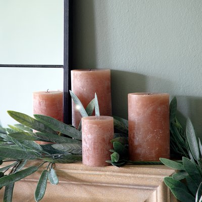 14cm Pillar Candle Rustic Amber SO'HOME
