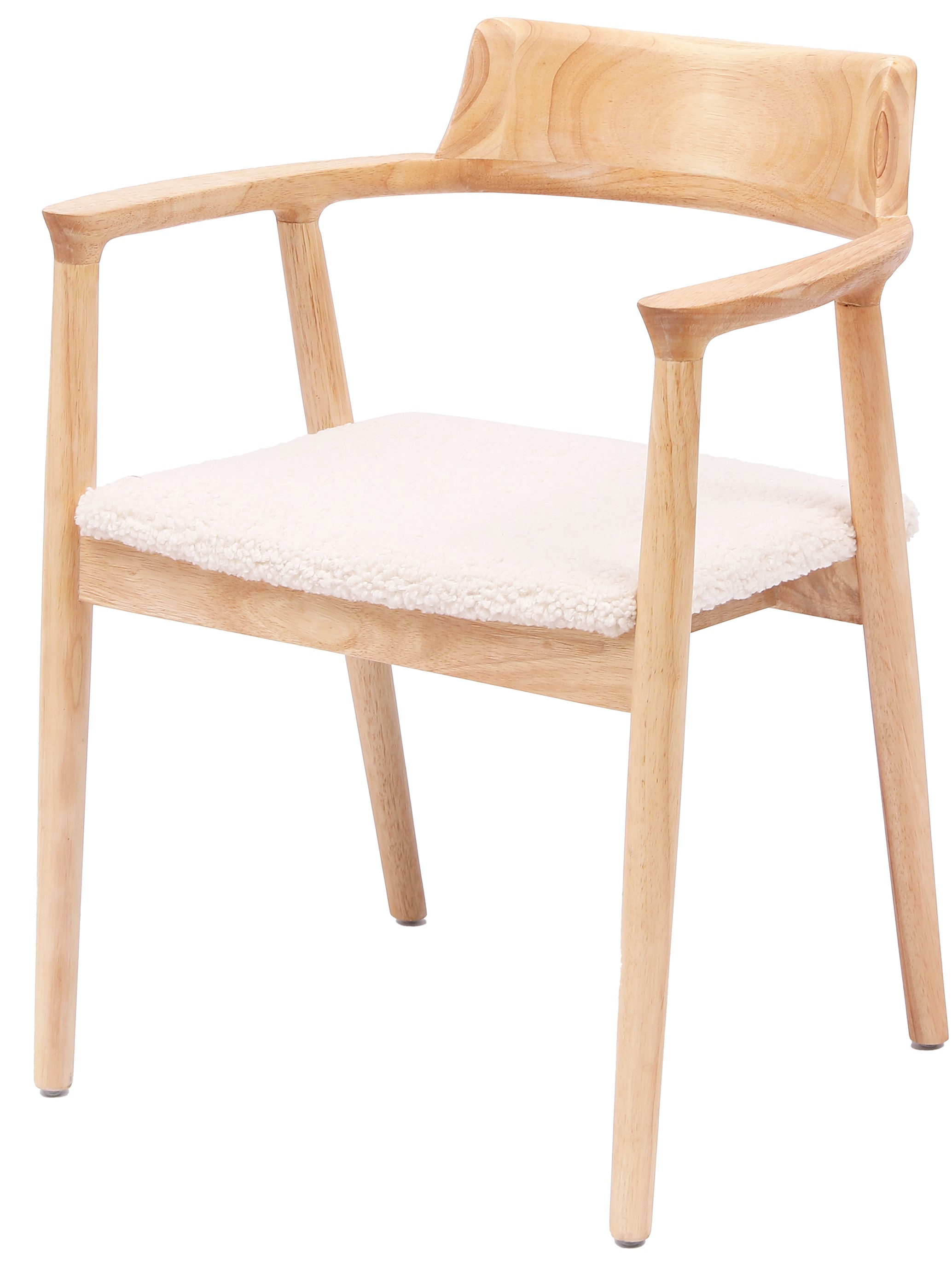 Lot de 2 chaises en bois et bouclette, CORDOBA, NORDLYS