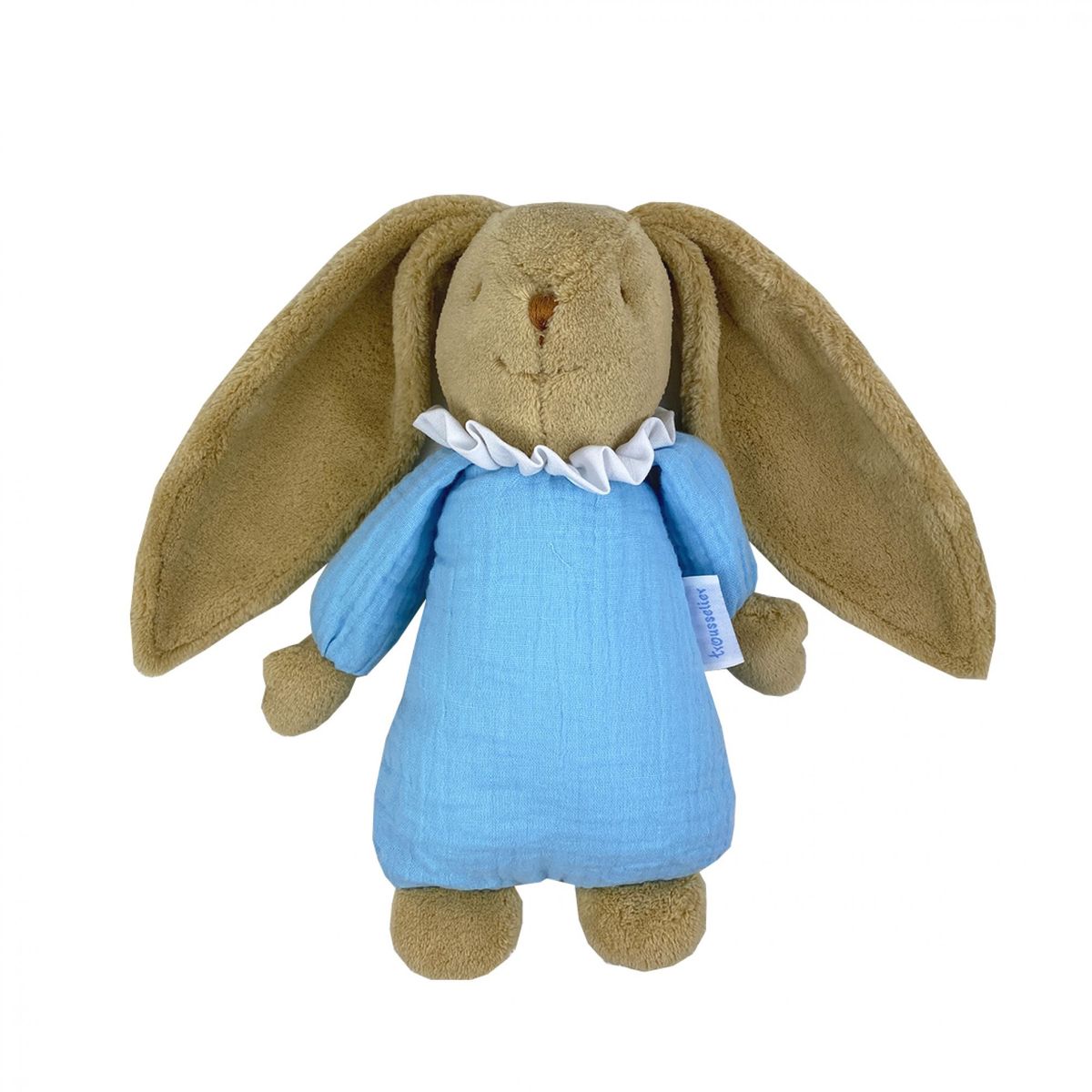 Peluche musicale Lapin Nid d'Ange 25cm Bleu Ciel, TROUSSELIER