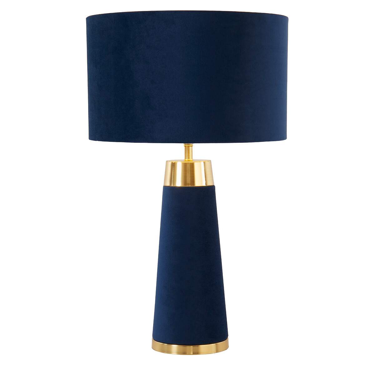 Blue velvet outlet table lamp