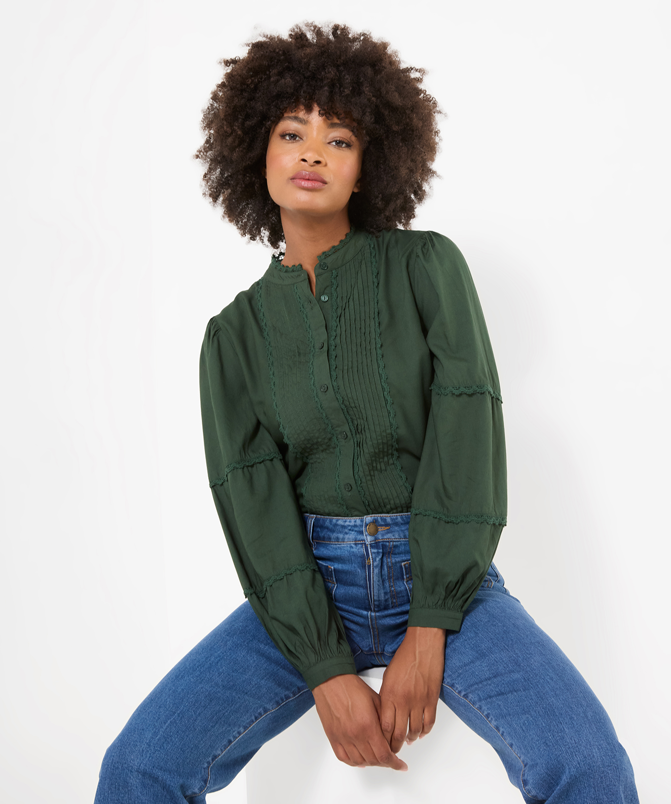 Blouse Intemporelle à Bordure en Dentelle, JOE BROWNS