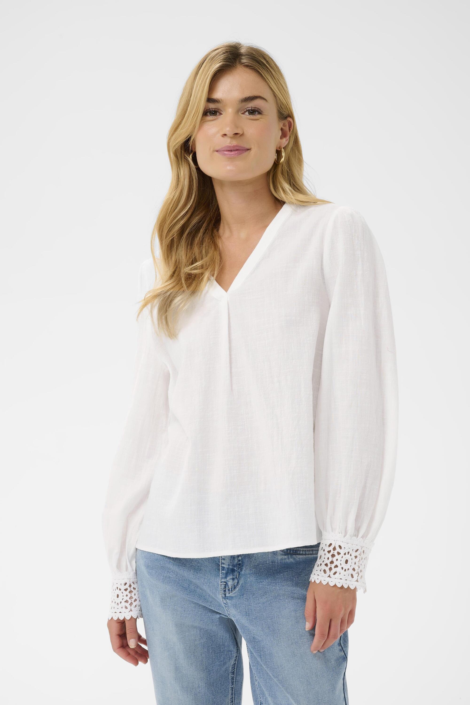 Blouse à manches longues, CREAM