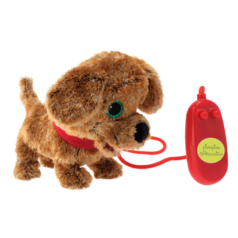 Peluche filoguidée chien Noisette marche avec moi !, PIOUPIOU ET MERVEILLES