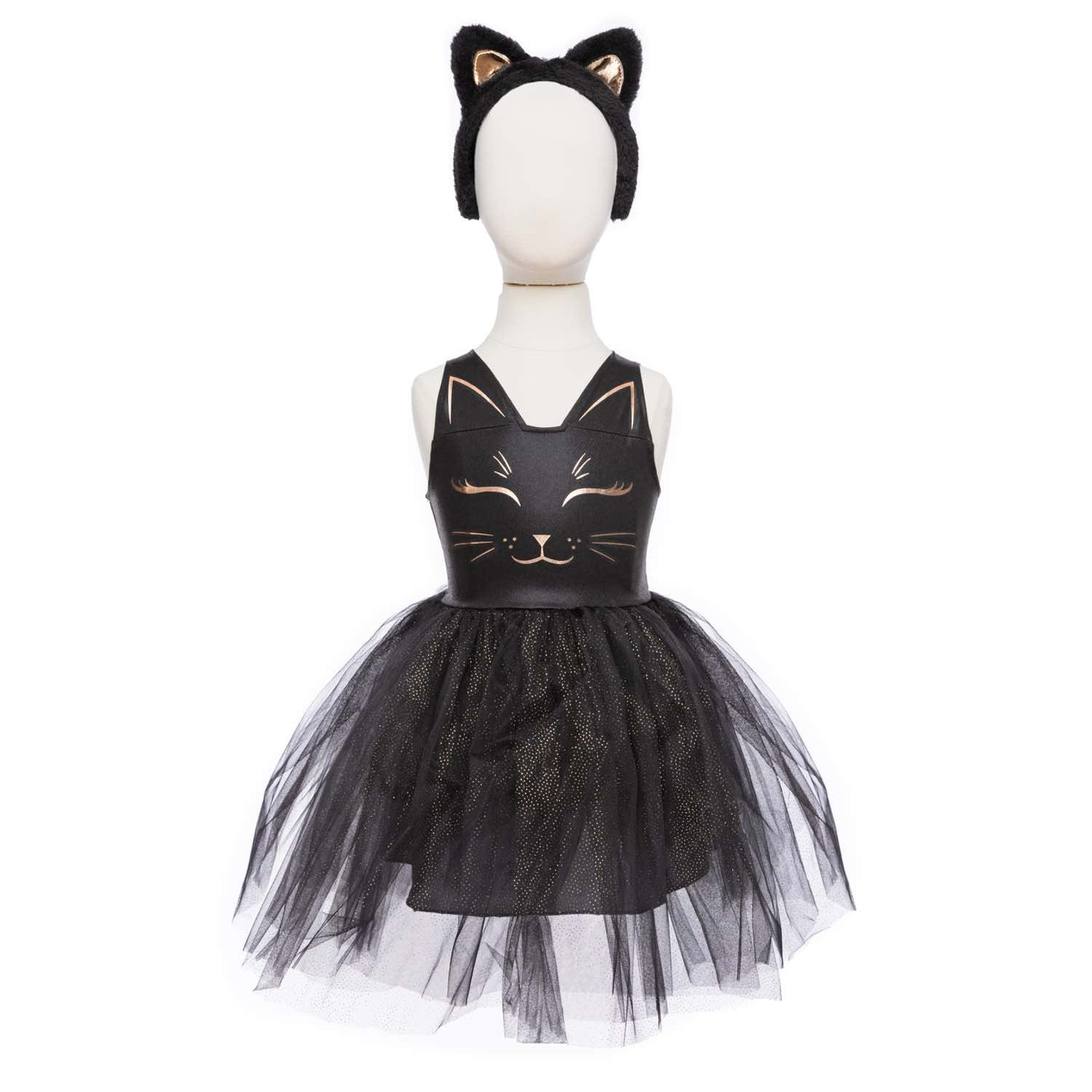 Déguisement enfant – Robe chat noir avec bandeau oreilles, GREAT PRETENDERS