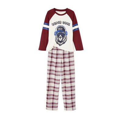 Pyjama super cool motif ours bas en flanelle VERTBAUDET