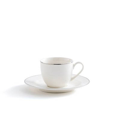 Set of 4 Histoire Argent Coffee Cups & Saucers LA REDOUTE INTERIEURS