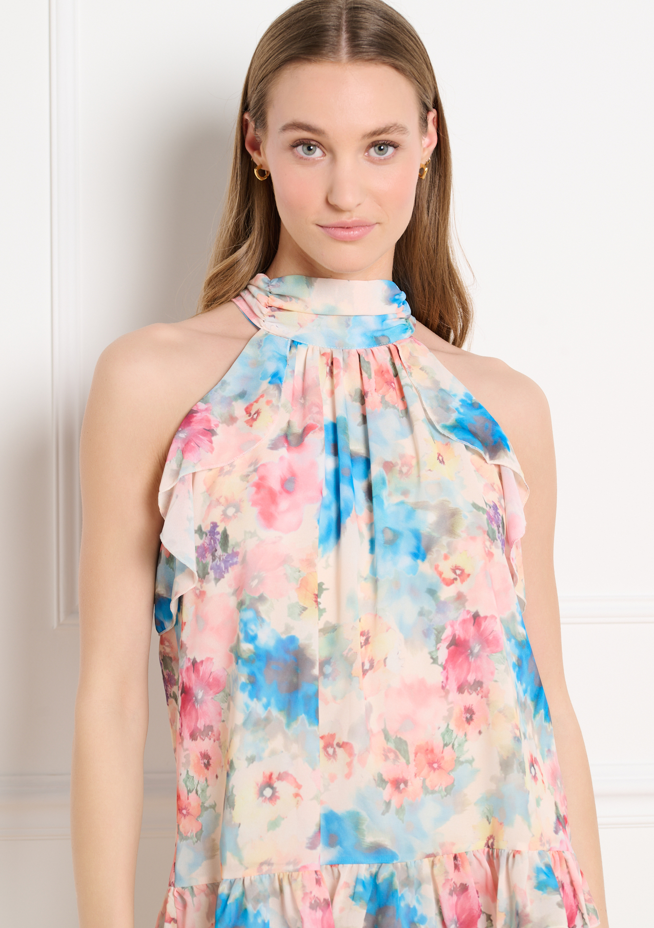 Blouse fluide à col drapé, LOLALIZA