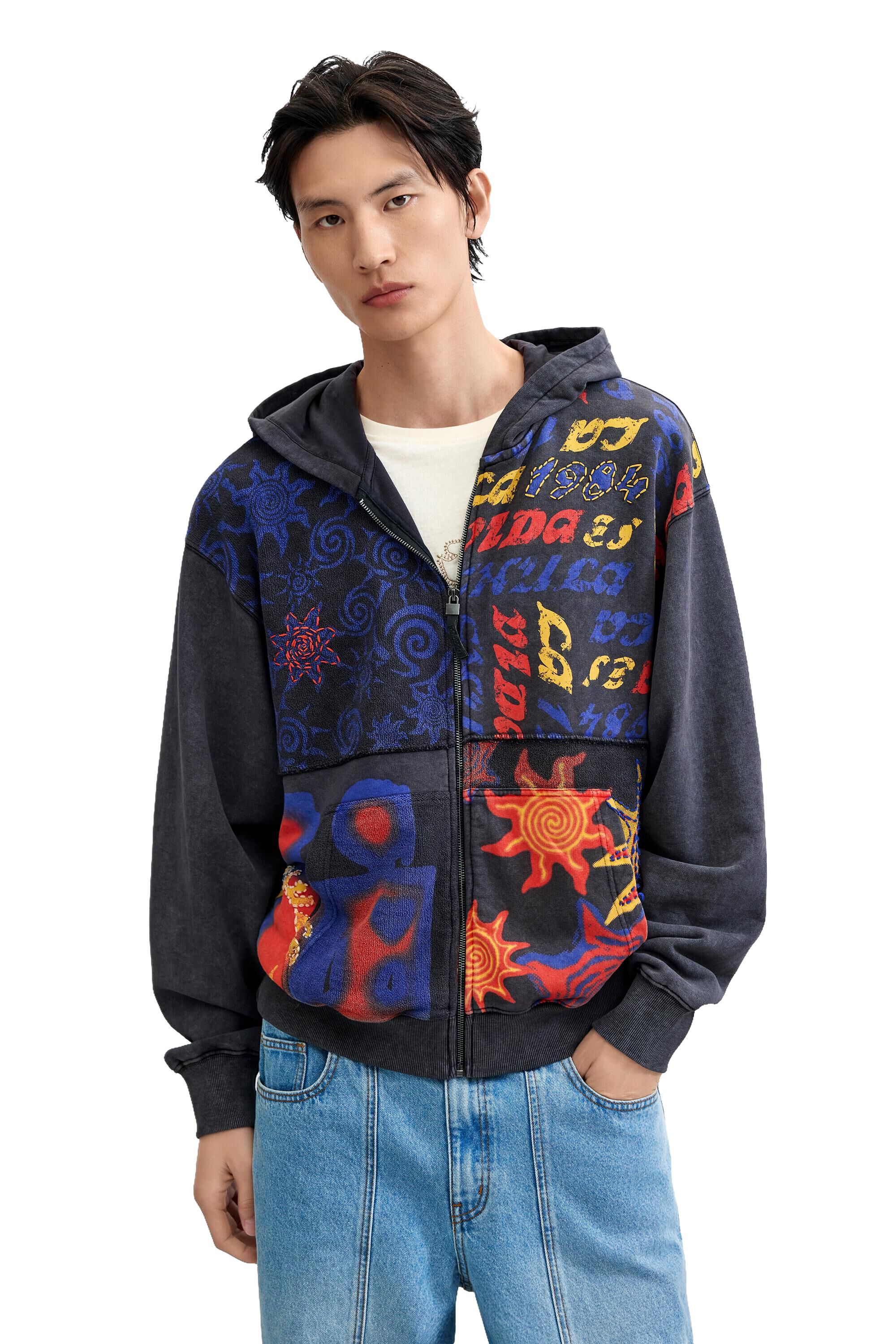 Sweat à capuche imprimé 100 % coton, DESIGUAL