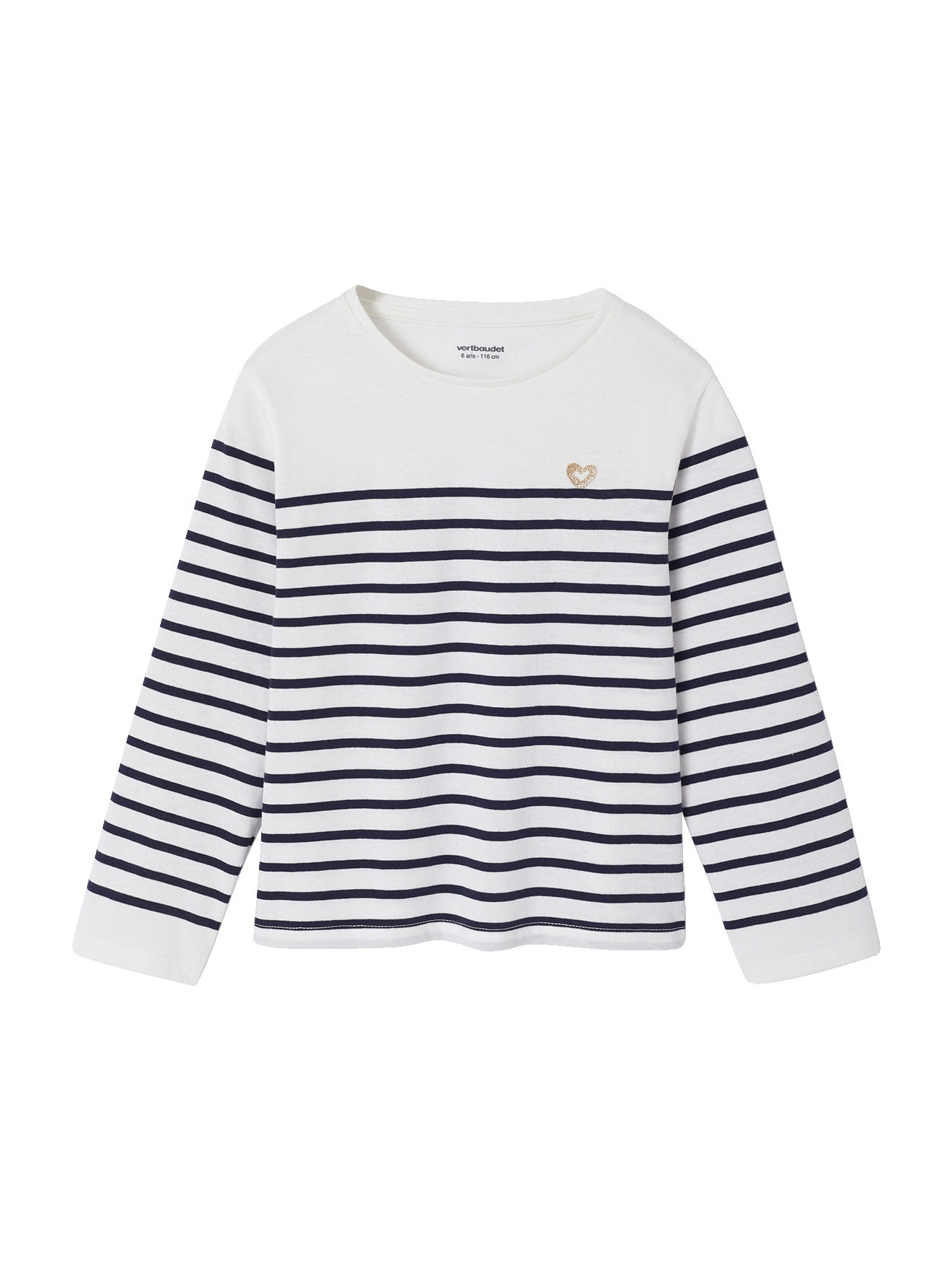 Tee-shirt marinière manches longues, VERTBAUDET
