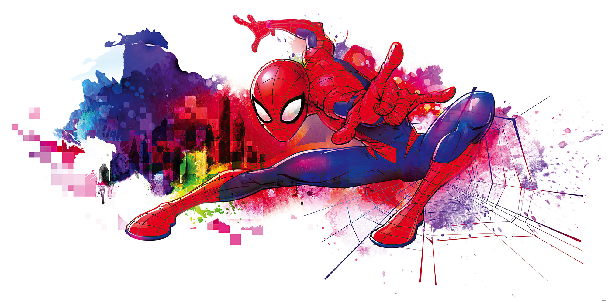 Papier peint Komar - Spider-Man Graffiti Art - 300 x 150 cm, HEXOA