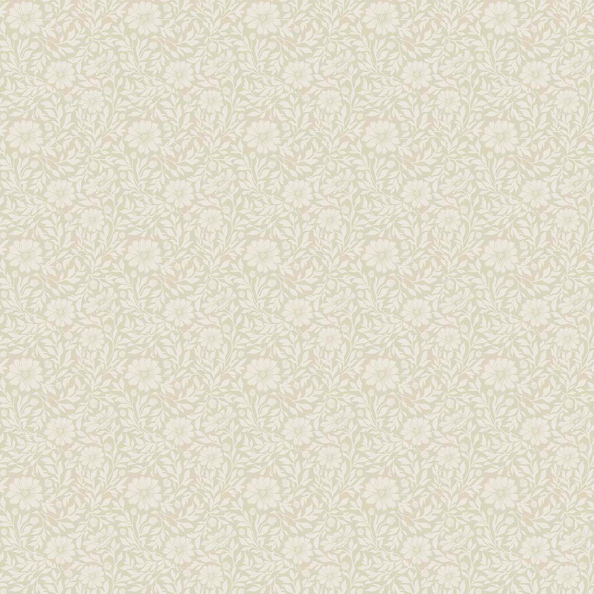 Papier peint floral tissé beige ivoire délicat, HEXOA