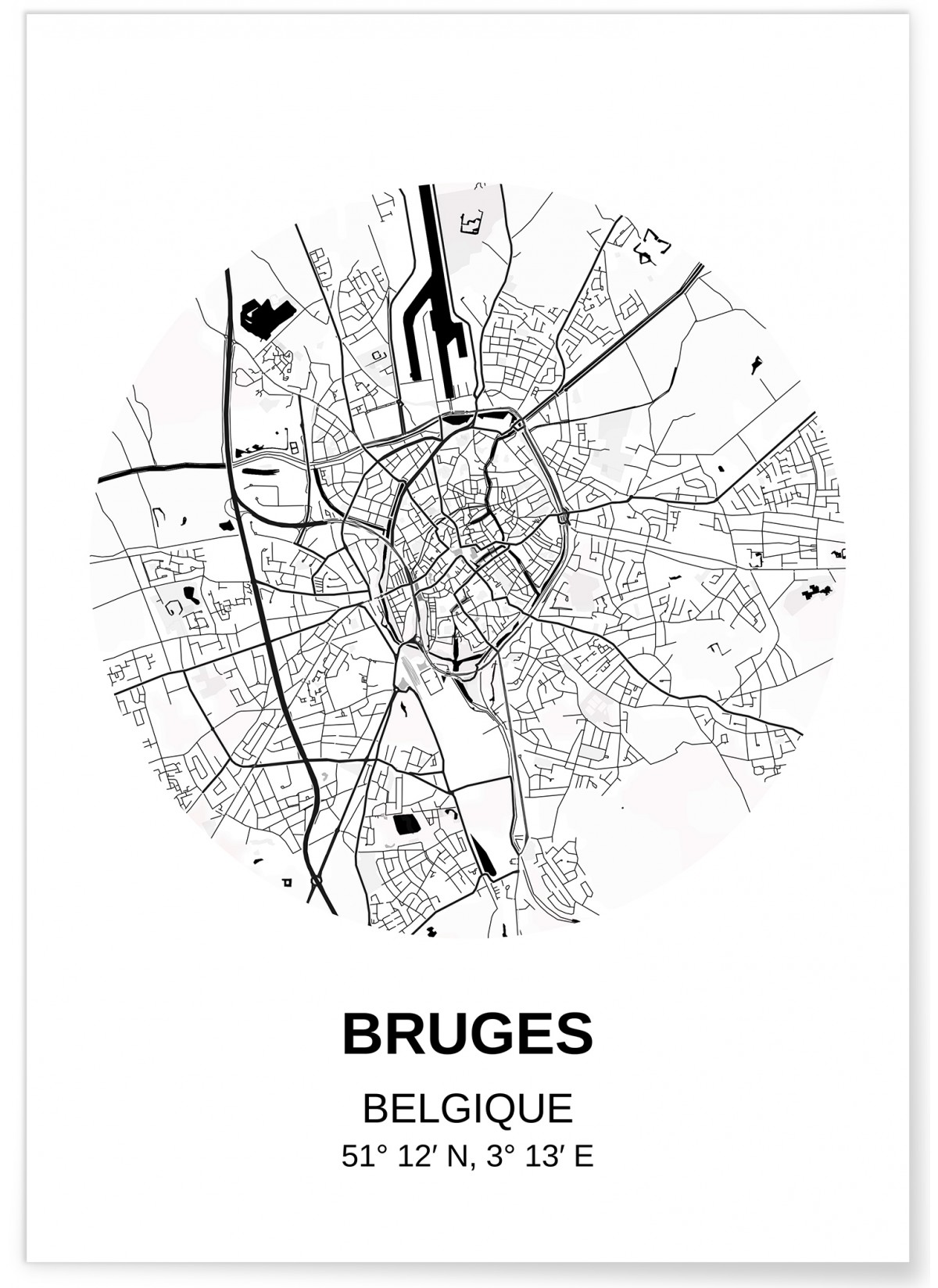 Affiche Carte Bruges, L'AFFICHERIE