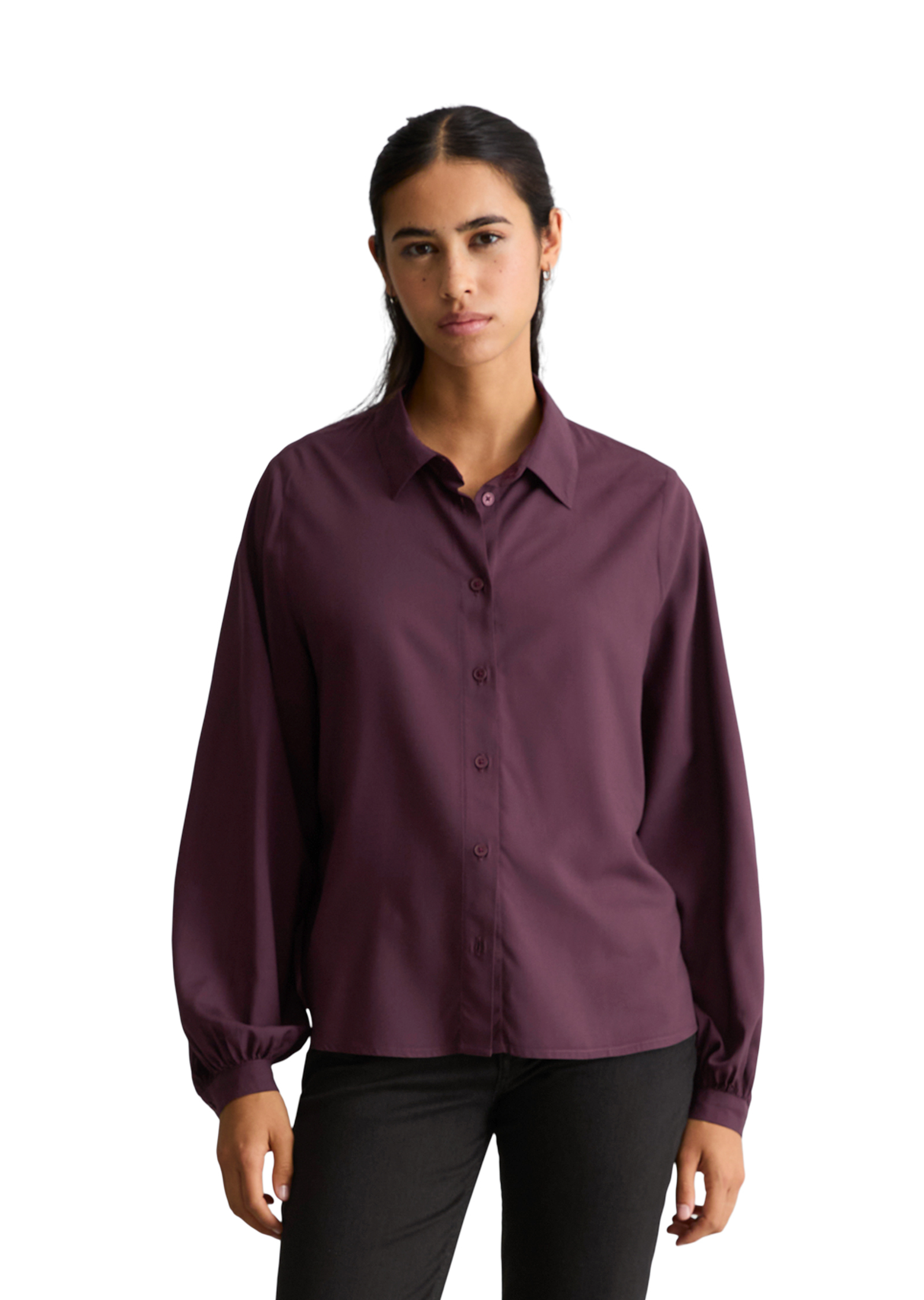 Chemisier en viscose, coupe classique en  LENZING™ ECOVERO™, MARC O’POLO DENIM