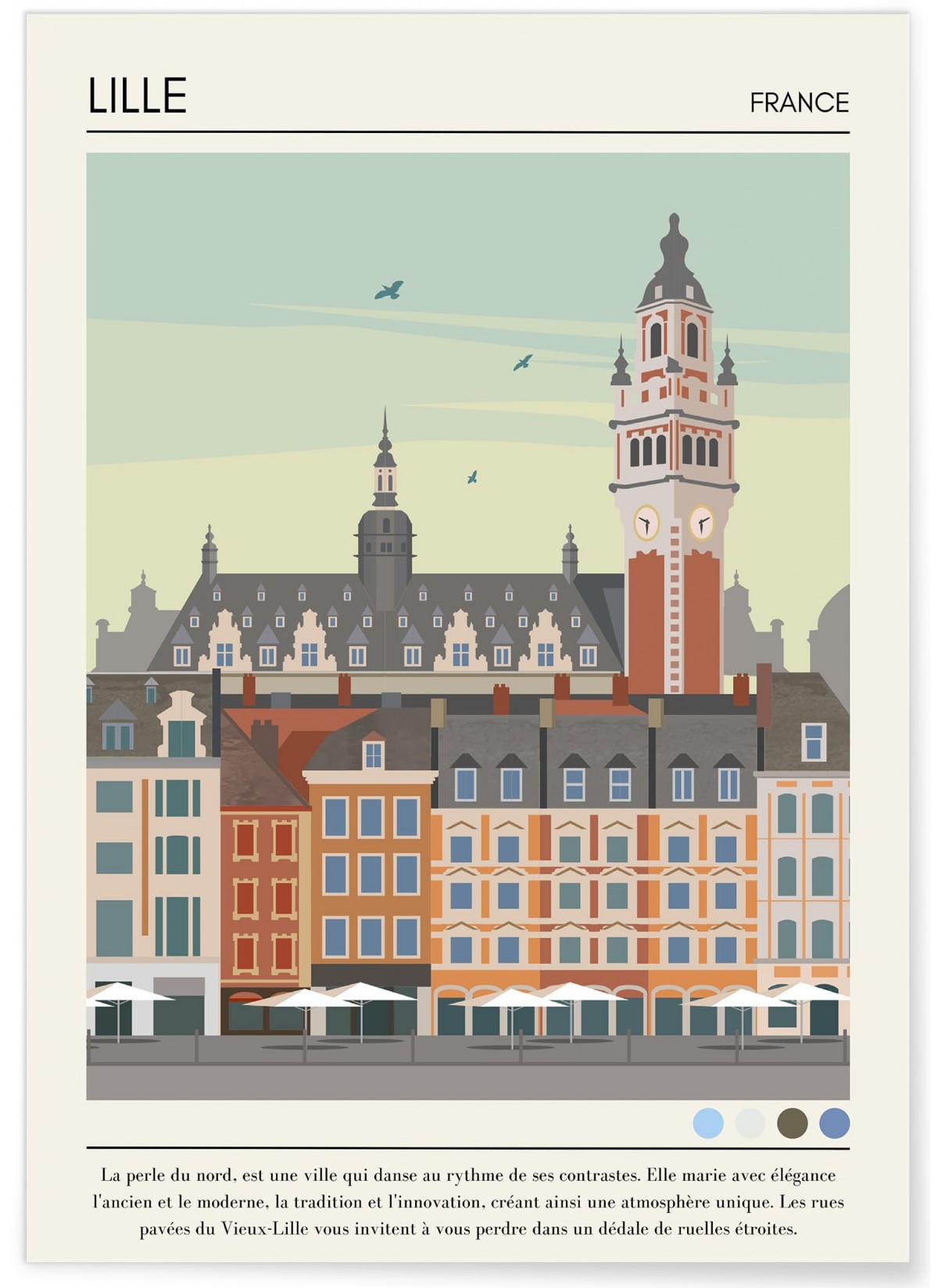 Affiche ville Lille Vintage, L'AFFICHERIE