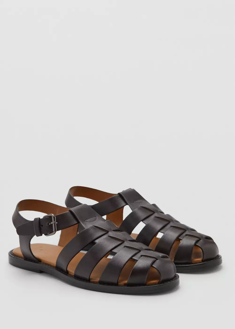 Sandales Méduse 100 % cuir, MANGO MAN