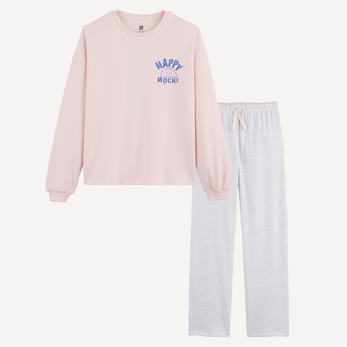 Pyjama en molleton, manches longues, imprimé mochi, LA REDOUTE COLLECTIONS