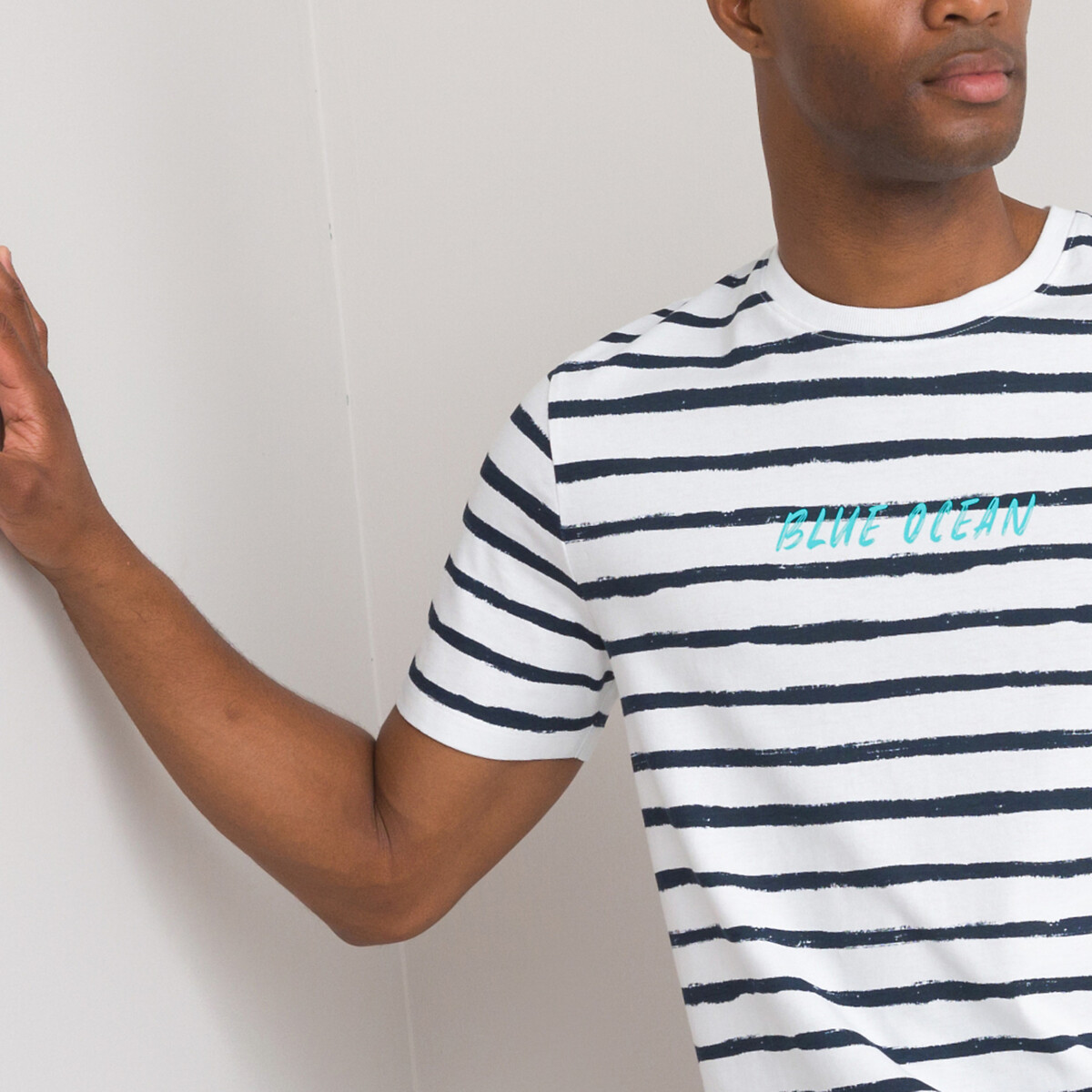 Striped organic cotton t-shirt with 