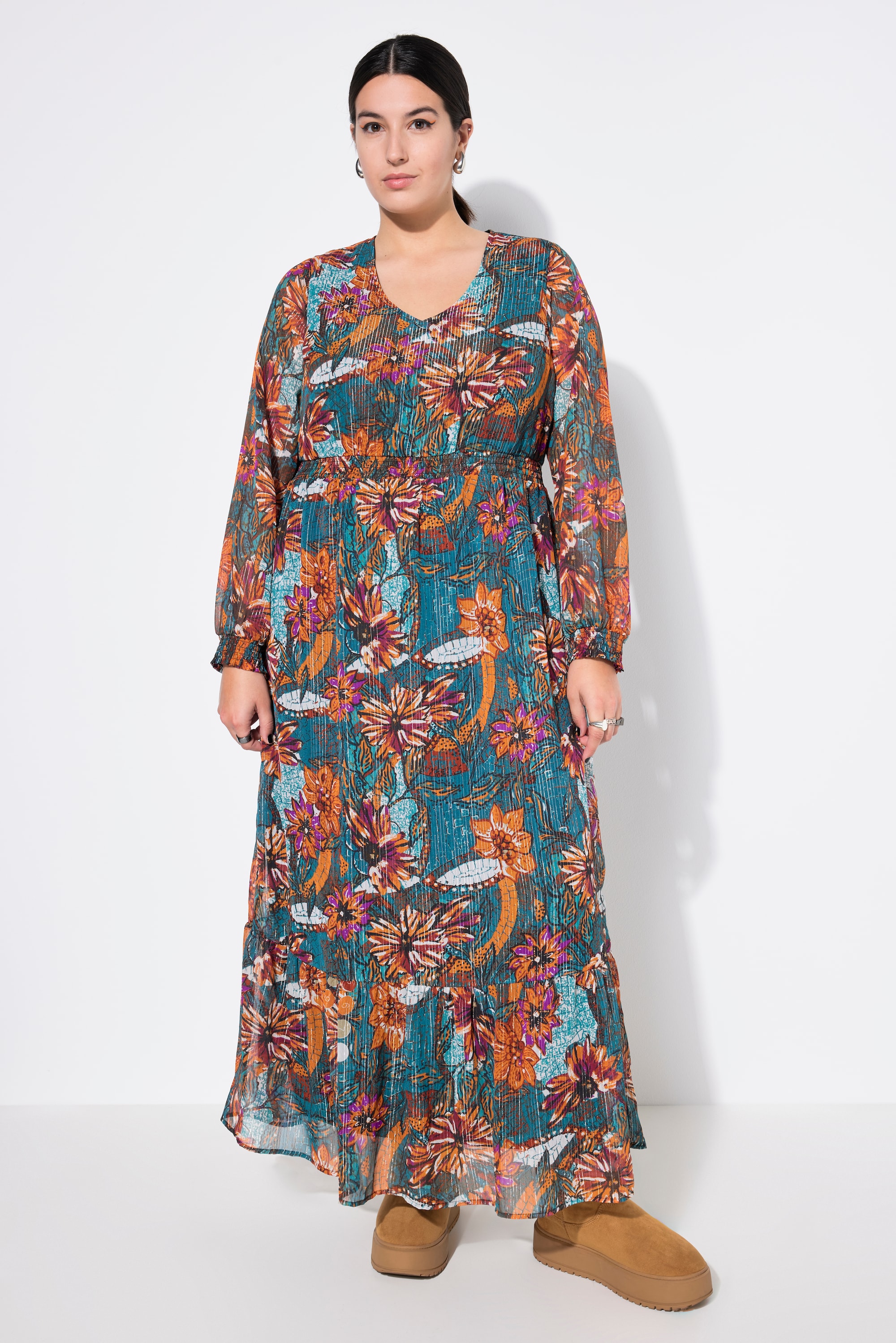 Robe maxi, silhouette en A, imprimé floral, STUDIO UNTOLD