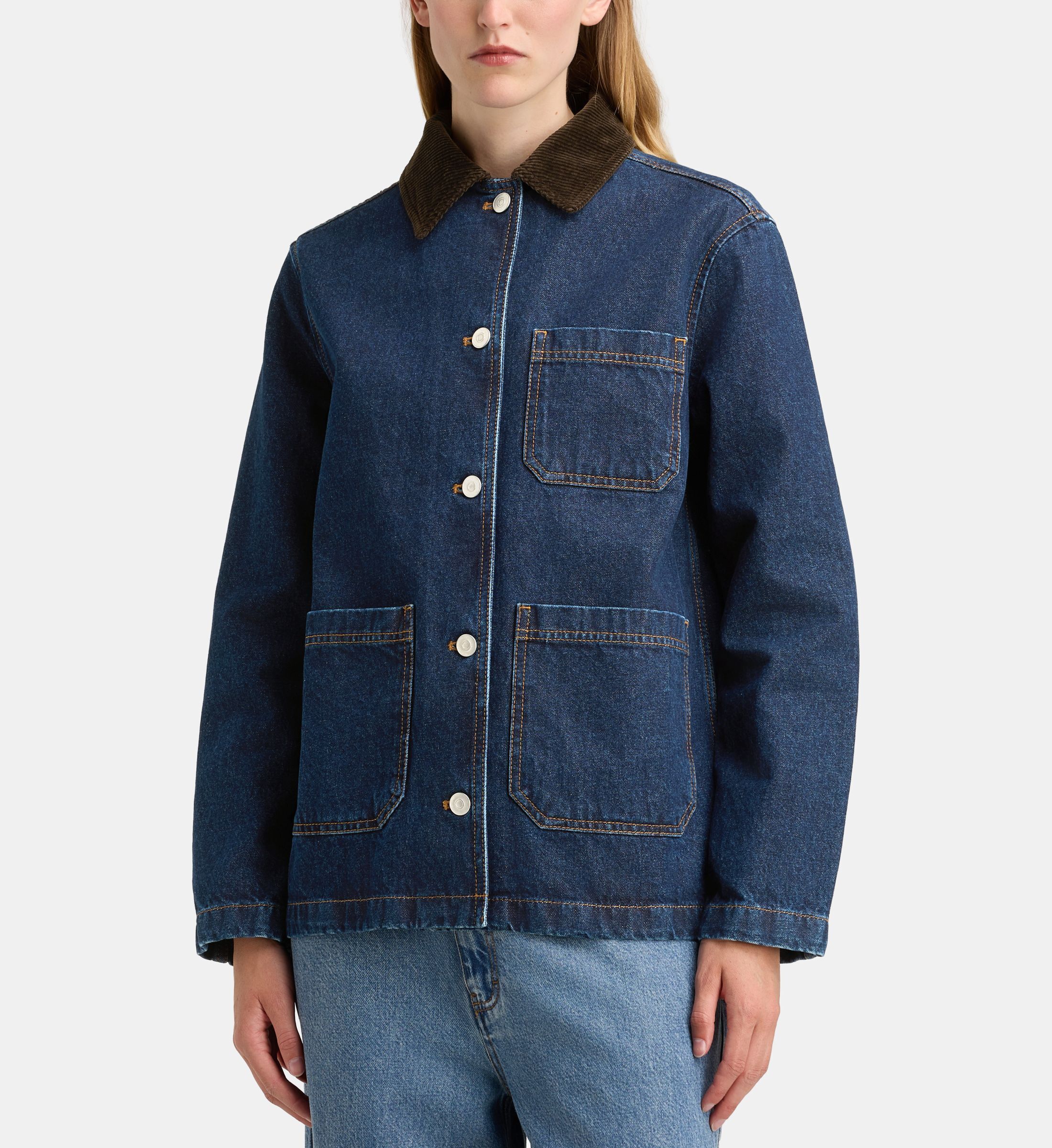 Veste droite balmoral denim coton, GALERIES LAFAYETTE