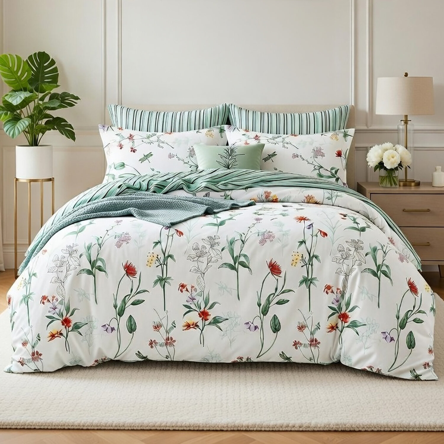 Parure de lit en percale de coton imprimé, Coss, C DESIGN HOME TEXTILE