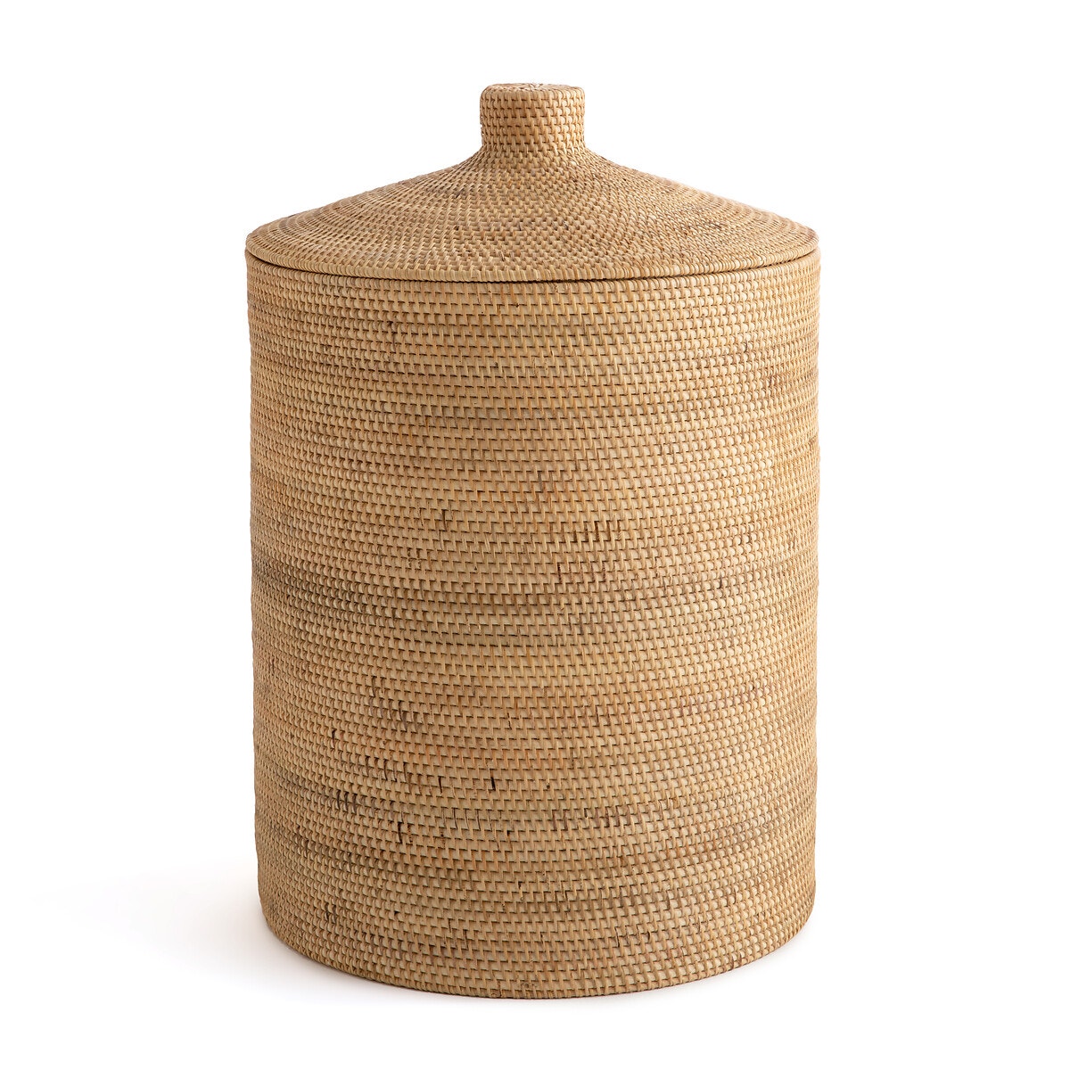 Panier à linge d'angle en bois de bambou avec finition naturelle