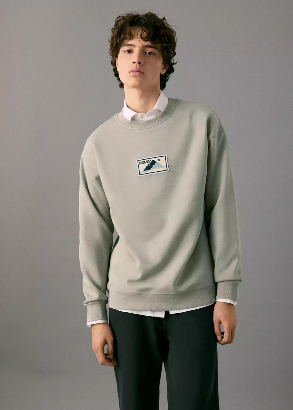Sweat-shirt coton écusson, MANGO TEEN